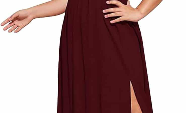 Tymidy Womens Plus Size Off The Shoulder Ruffle Party Dresses Side Split Beach Maxi Dress – A Review