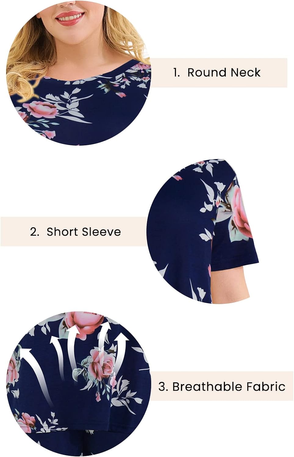 Celkuser Women's Plus Size Short Sleeve Summer Casual 2 Piece Pajama Sets Loungewear Sleepwear Pjs Pocket 3X 4X 5X CEL109 - A Cozy and Stylish Choice