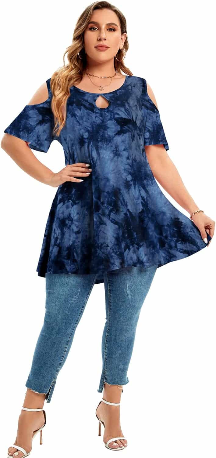MONNURO Plus Size Cold Shoulder Tops: Stylish and Comfortable Fashion for Women