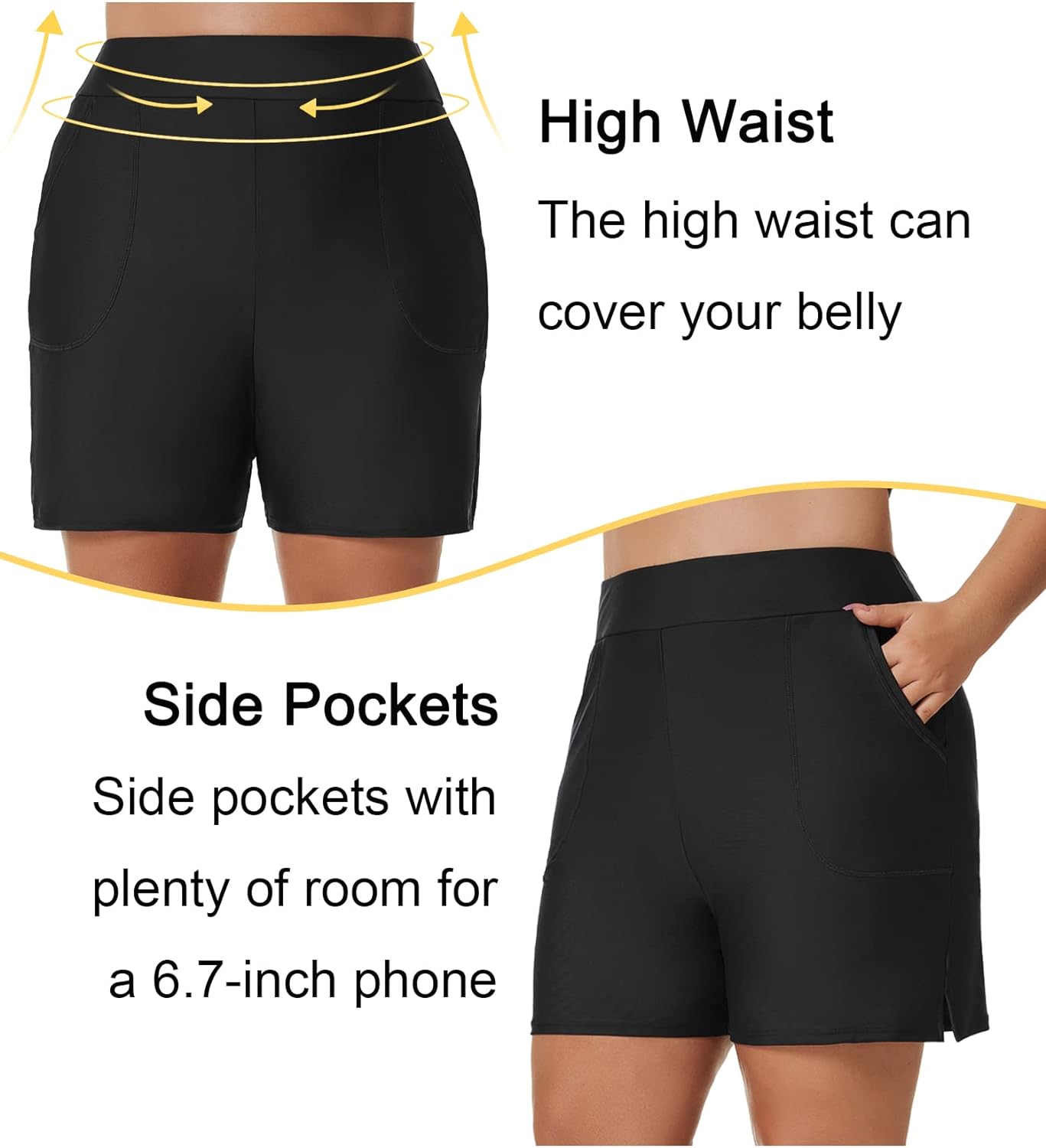 Tournesol Women's 5''-7'' Plus Size Swim Shorts: The Perfect Bathing Suit Bottoms