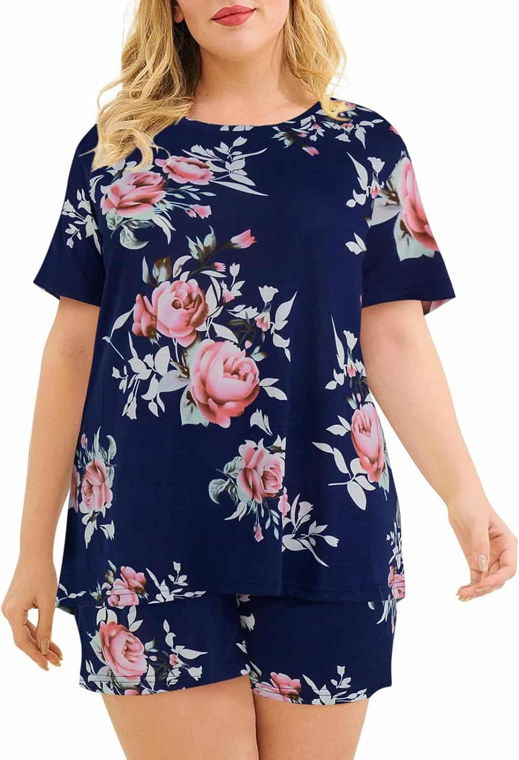 Celkuser Women’s Plus Size Short Sleeve Summer Casual 2 Piece Pajama Sets Loungewear Sleepwear Pjs Pocket 3X 4X 5X CEL109 – A Cozy and Stylish Choice