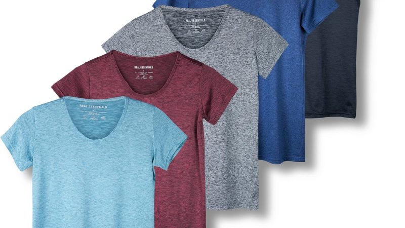 Real Essentials 5 Pack: Women’s Dry Fit Tech Stretch Short-Sleeve Crew Neck Athletic T-Shirt Review