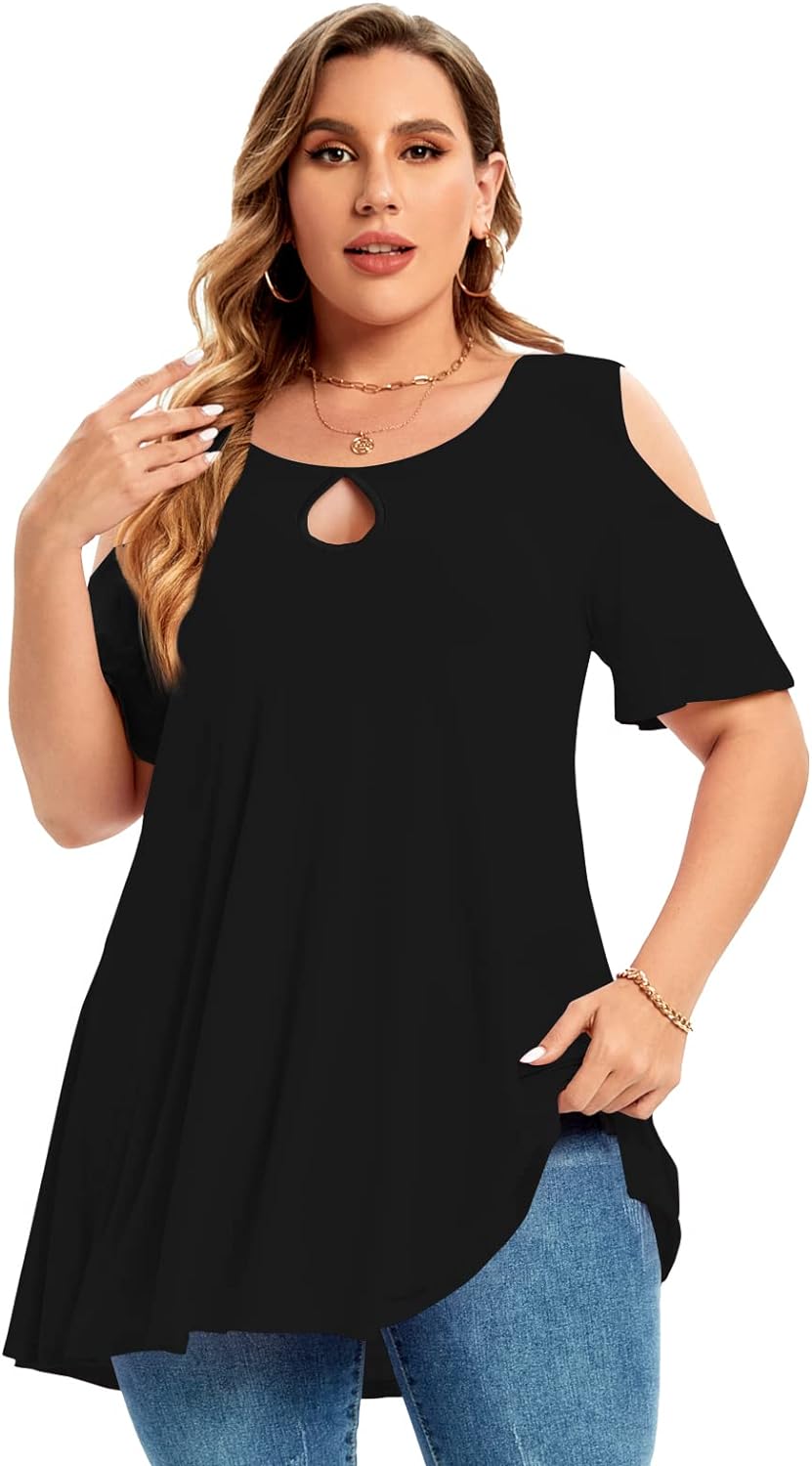 MONNURO Plus Size Cold Shoulder Tops For Women: A Stylish and Comfortable Choice