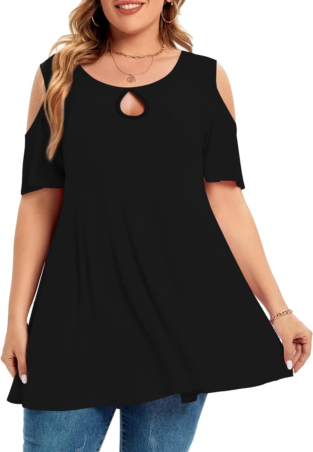 MONNURO Plus Size Cold Shoulder Tops For Women: A Stylish and Comfortable Choice